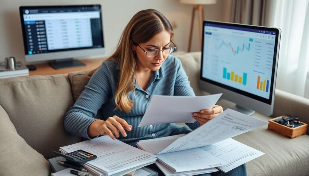 Couple reviewing financial documents for international IVF treatment