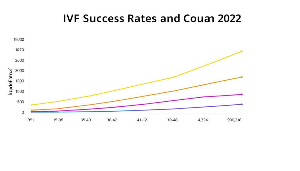 Line graph showing IVF success rates by age group across different countries