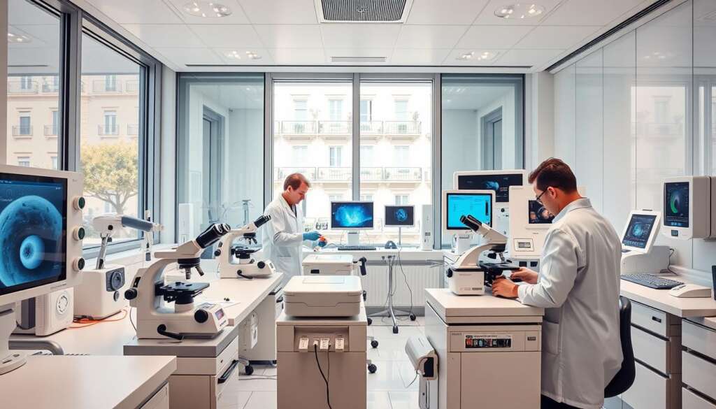Modern fertility clinic in Spain with advanced laboratory equipment