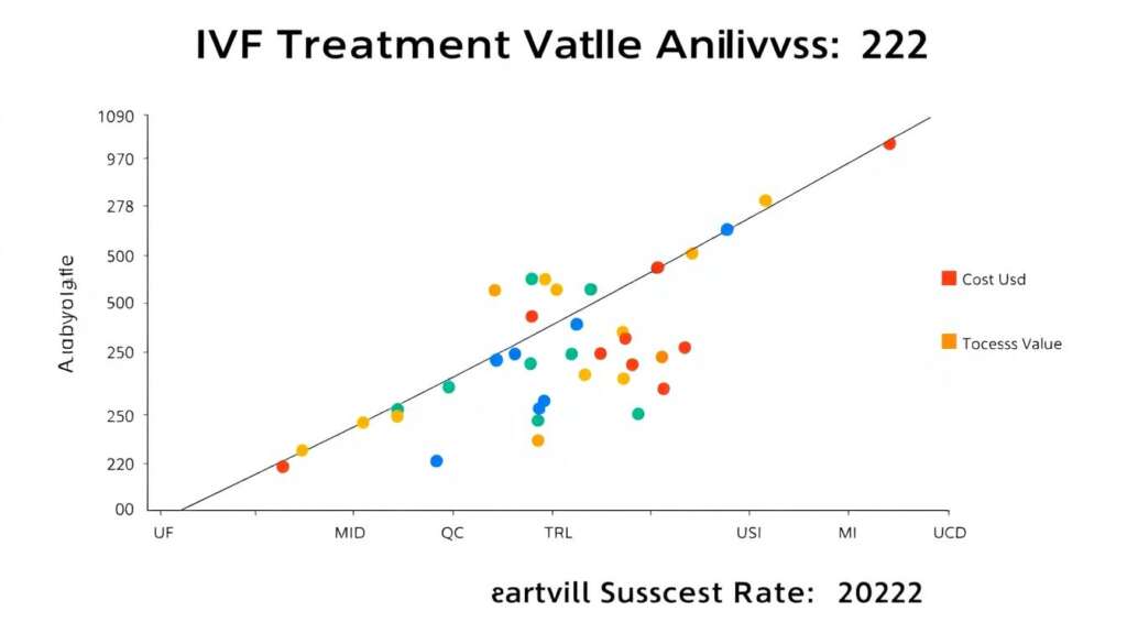 Scatter plot showing IVF cost vs success rate efficiency across countries