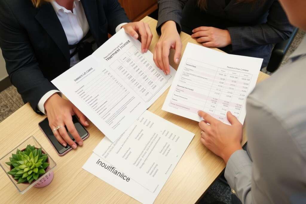A financial counselor explaining IVF treatment costs and payment plans to a couple at a best IVF centre in India