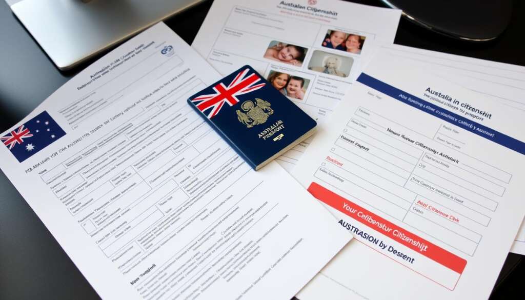 Australian passport application documents for newborn