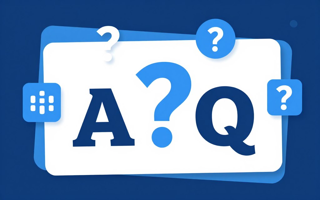 FAQ concept with question marks and information symbols