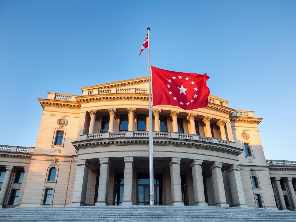 Georgian parliament building representing legal framework for international surrogacy