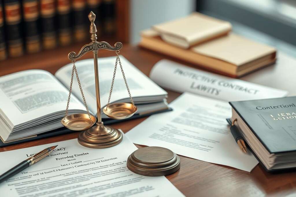 Legal protection documents and scales of justice for surrogacy