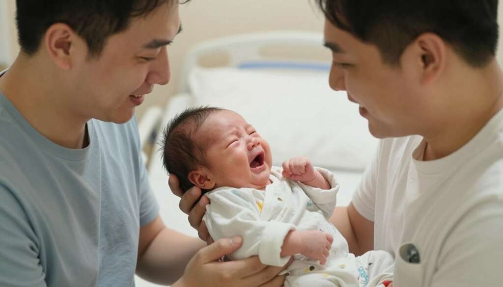 Happy family after successful surrogacy