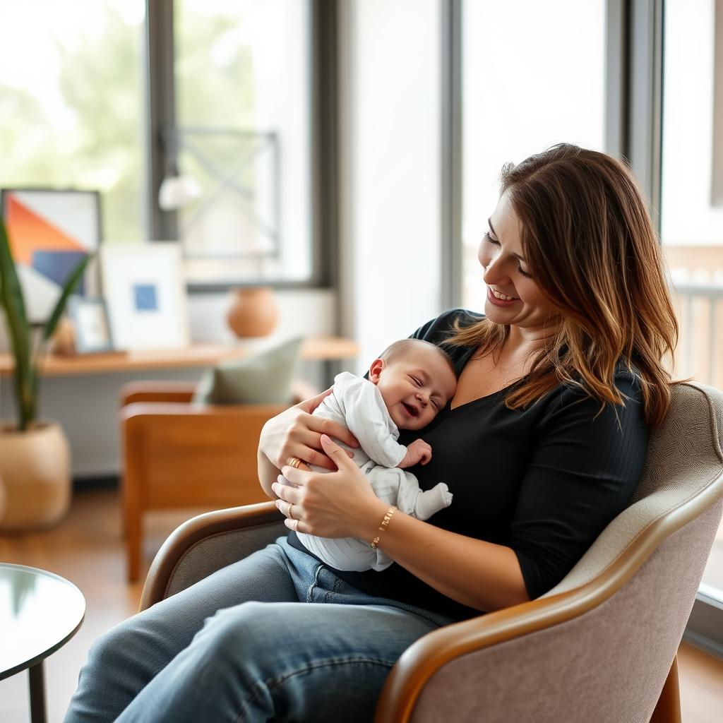 Single mother with her baby born through surrogacy in Mexico
