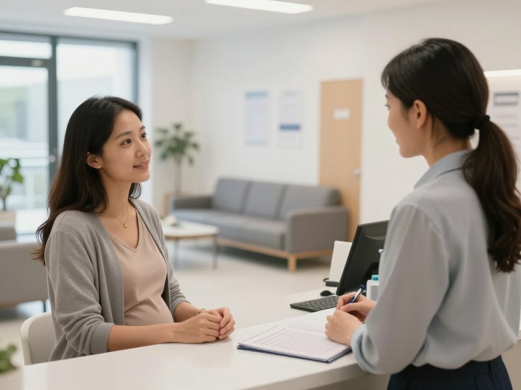 Surrogate mother attending medical appointment