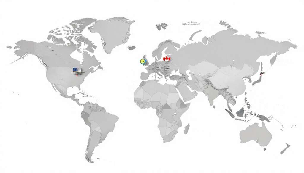World map showing surrogacy destination countries