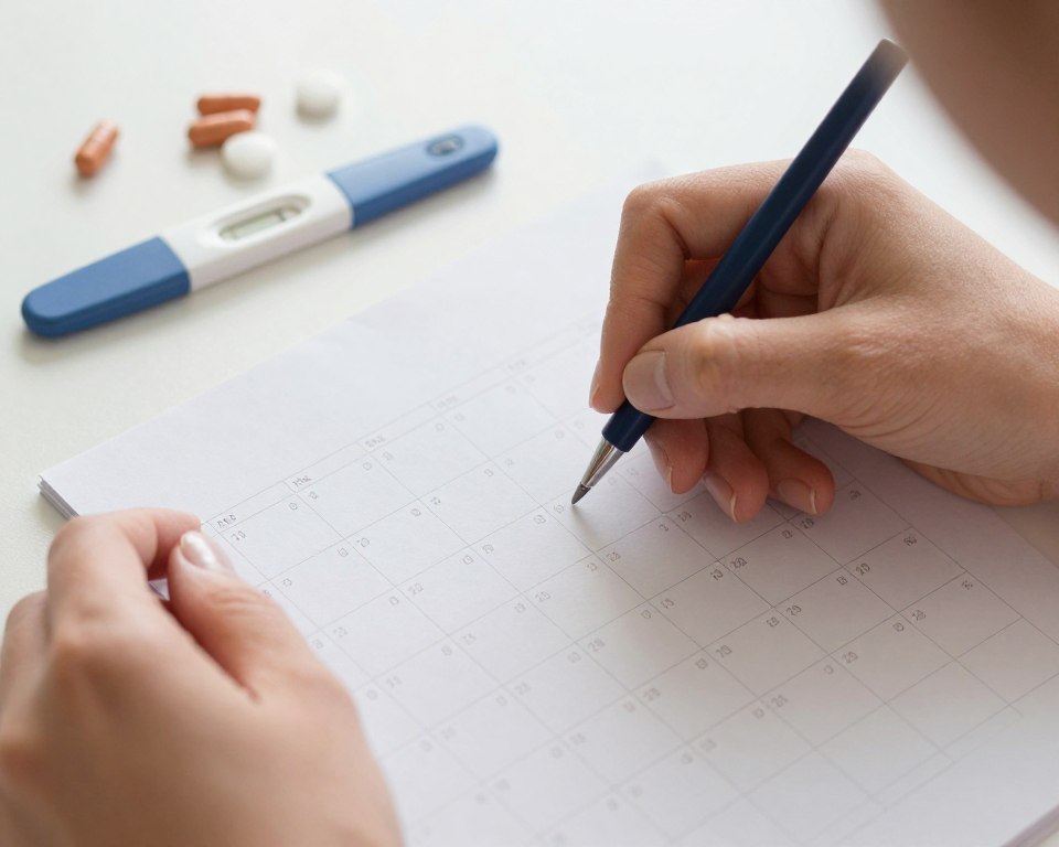 Calendar marking conception timing after pregnancy loss