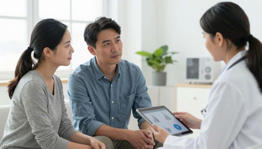 Couple discussing alternative fertility treatment options with specialist