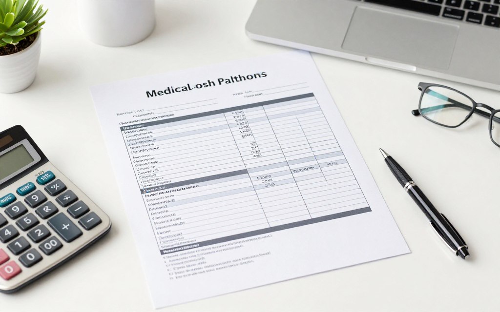 Financial planning documents and calculator for IVF treatment costs